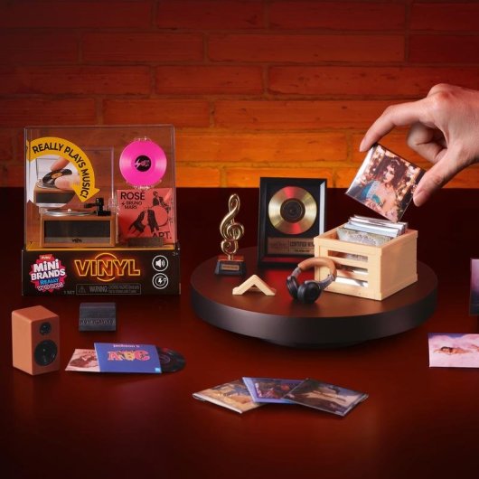 Figura de juguete ZURU Mini Brands Mini Vinyls Serie 1 Tocadiscos funcional