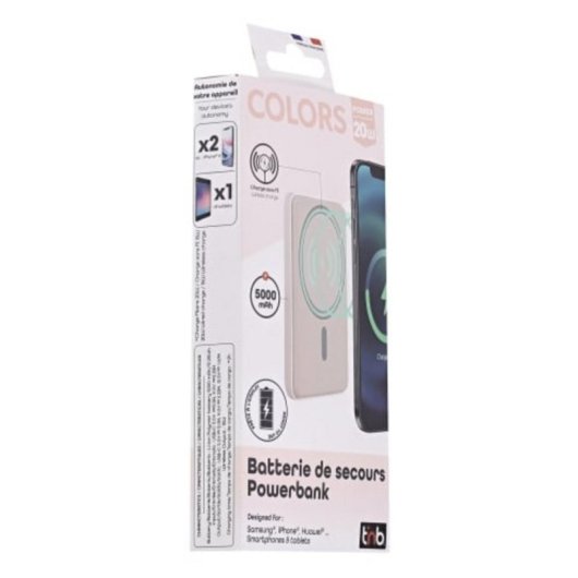 Power Bank TnB PBUMAG5PK 5000 mAh 20 W Apta para avión Rosa