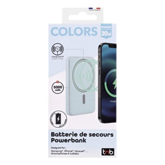 Power Bank TnB PBUMAG5BL 5000 mAh 20 W Apta para avión Azul