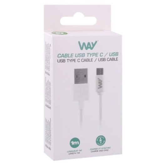 Cable TnB WAY USB A USB-C 1 m Blanco