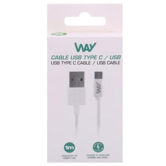 Cable TnB WAY USB A USB-C 1 m Blanco