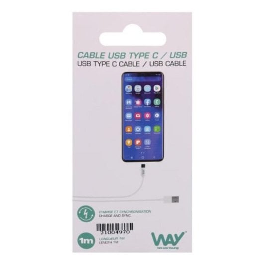 Cable TnB WAY USB A USB-C 1 m Blanco