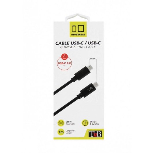 USB-C Kabel TnB TCUSBC120 60 W USB 2.0 1 m Schwarz