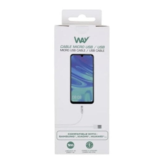 Kabel TnB Way WCBMUSB1 USB A Micro USB 1 m Weiss