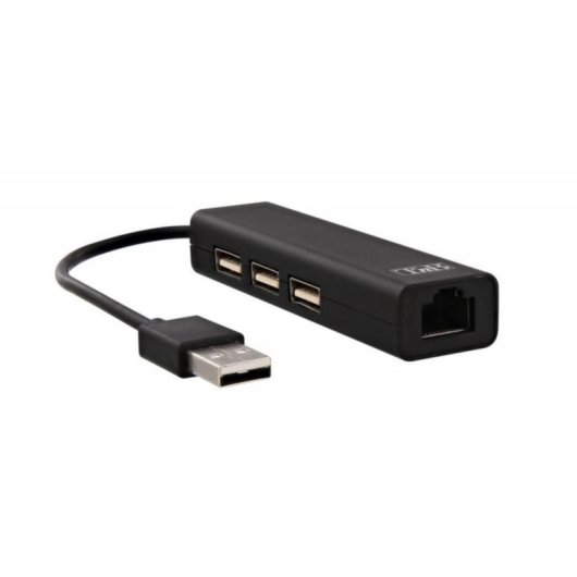 Concentrador USB TnB HUB3RJ45 3 Puertos USB 2.0 Ethernet 10/100