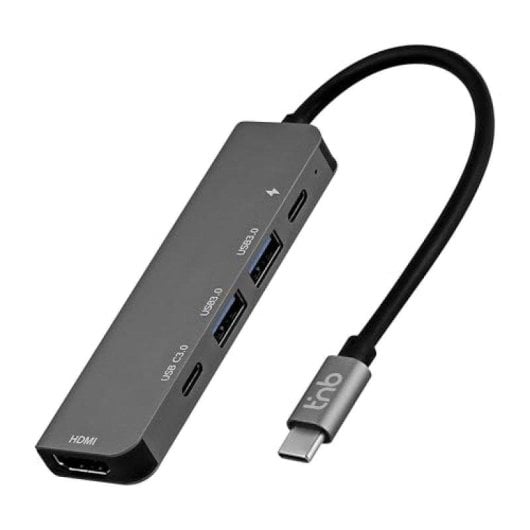 Hub USB-C TnB HUBALU5C iClick 5 em 1 HDMI 4K 30 Hz PD 100 W