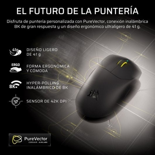 Mouse Corsair SABRE v3 PRO PureVector wireless 42000 DPI 8000 Hz nero
