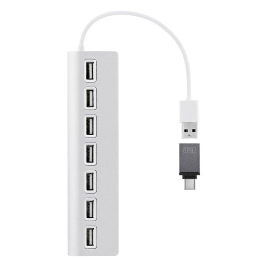 Hub TnB 7 porte USB 2.0 Alluminio modello HUBUSB7ALU