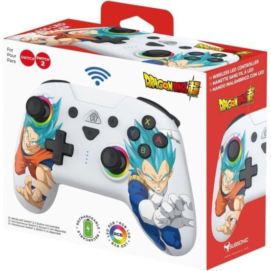 Mando Subsonic Dragon Ball Goku Vs Vegeta Nintendo Switch Bluetooth LEDs M1 M2
