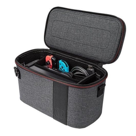 Custodia trasporto PDP Pull-n-go Elite per Nintendo Switch e Switch Lite grigia