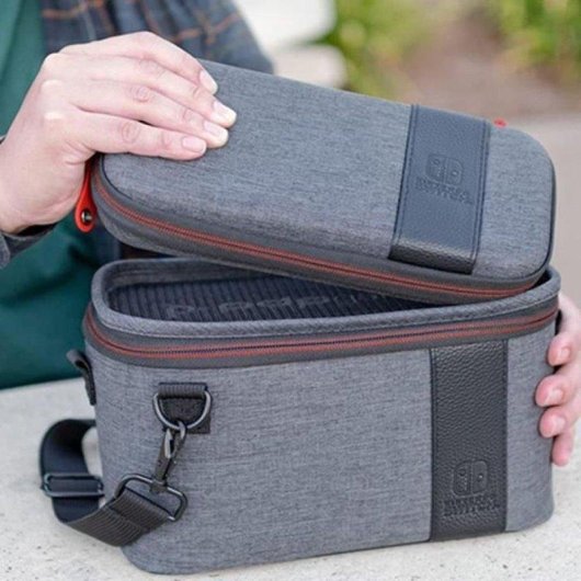 Custodia trasporto PDP Pull-n-go Elite per Nintendo Switch e Switch Lite grigia