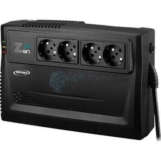 Sai Infosec 800 VA batería de 12 V 13 min AVR y 4 tomas