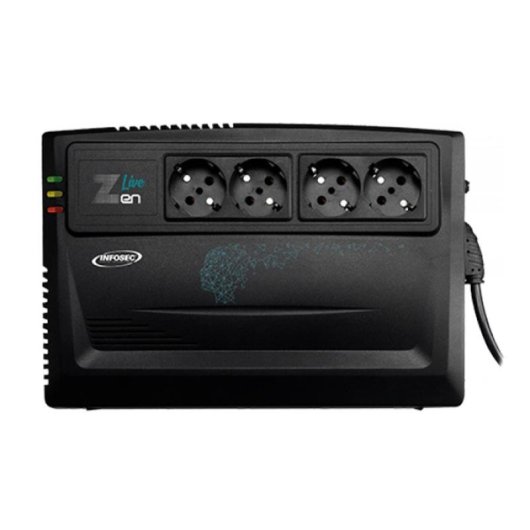 Sai Infosec 800 VA batería de 12 V 13 min AVR y 4 tomas