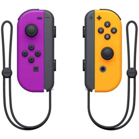 Comando Joy-Con Nintendo Switch Neon Violeta e Neon Laranja com bateria substituível