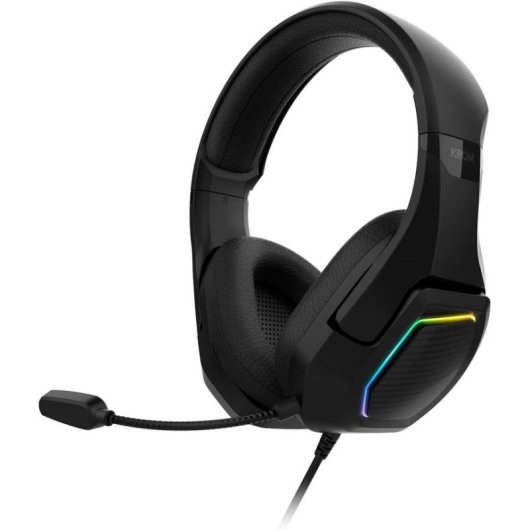Auriculares Krom KRACK com cabo USB gaming som 7.1 RGB amarelo azul