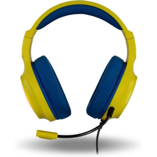 Auriculares Krom KRACK com cabo USB gaming som 7.1 RGB amarelo azul