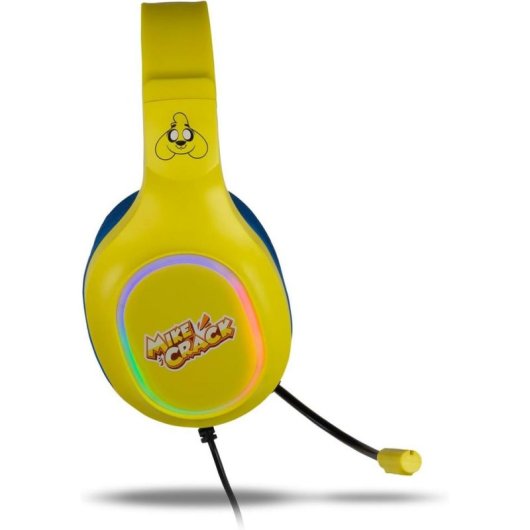 Auriculares Krom KRACK com cabo USB gaming som 7.1 RGB amarelo azul