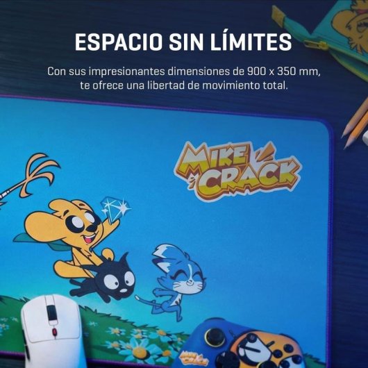 Tappetino KROM Kraft XL Mikecrack 900x350 Blu