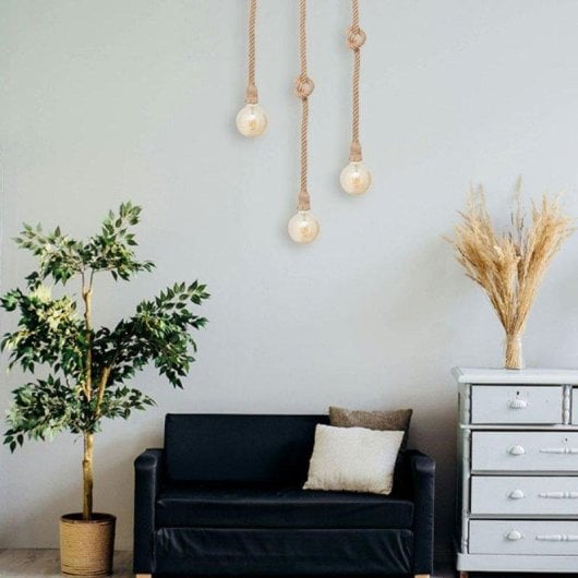 Hanglamp Lumit Soga 40W Bruin Touw Ø10 x 50-150 cm