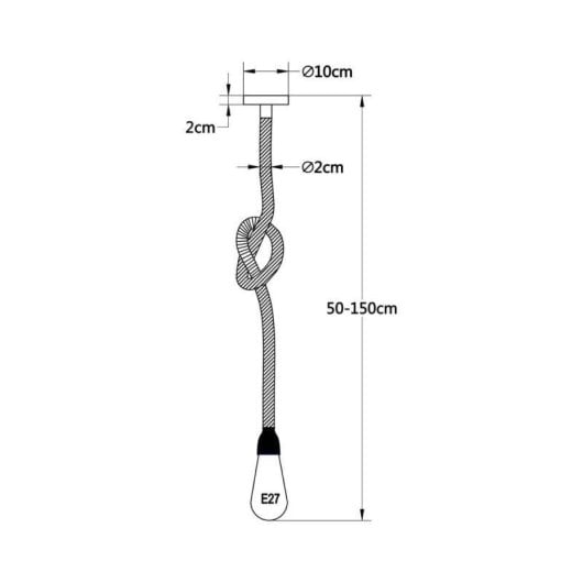 Hanglamp Lumit Soga 40W Bruin Touw Ø10 x 50-150 cm