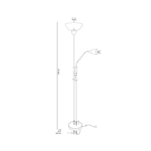 Lámpara de pie Lumit Milano Bel Air 40 W con luz de lectura blanca