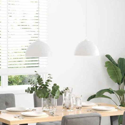 Lampe de plafond vidaXL Rose Blanc réglable Ø30x120 cm lot de 2