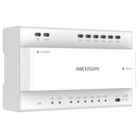 Convertidor de vídeo Hikvision para edificios, 6 canales y 2 hilos