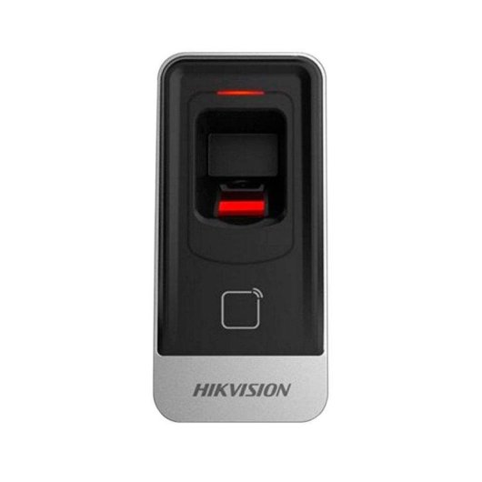 Lector de acceso Hikvision DS-K1201AMF con huella y tarjeta MF