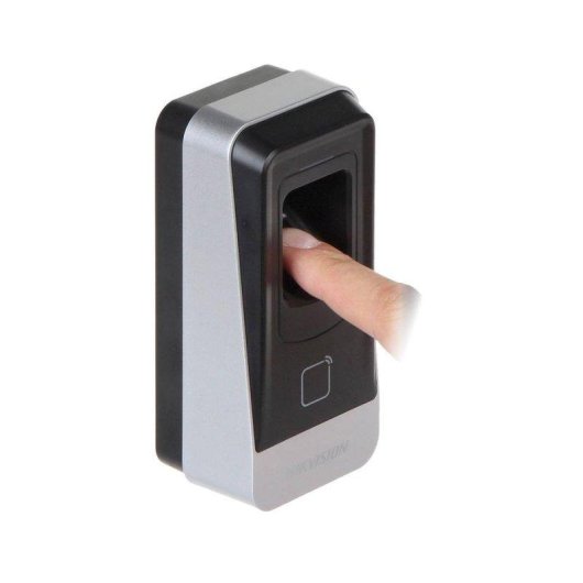 Lector de acceso Hikvision DS-K1201AMF con huella y tarjeta MF