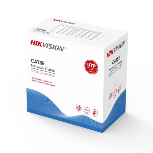 Cable de red Hikvision CAT5e UTP 305 m Gris