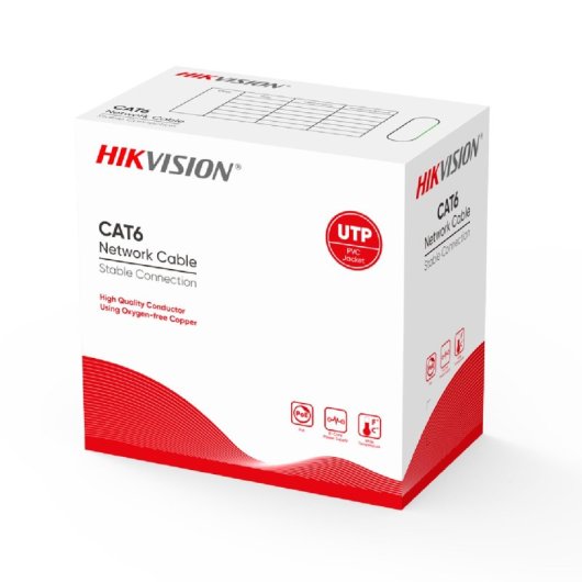 Kabel Ethernet Hikvision Cat6 305 m Wit