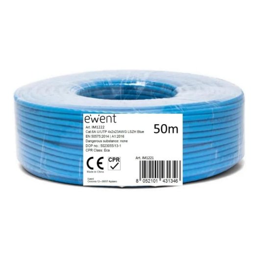 Cabo Ewent IM1222 Cat6A U/UTP LSZH 50m Azul