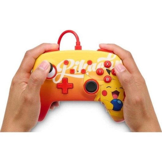 Mando PowerA Oran Berry Pikachu Nintendo Switch USB 3 m Vibración Audio 3,5 mm