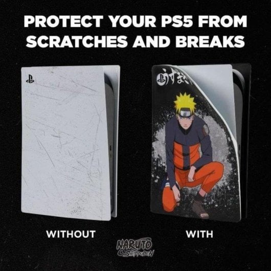 Funda de silicona Konix Naruto Shippuden PS5 anti-golpes y anti-rayones