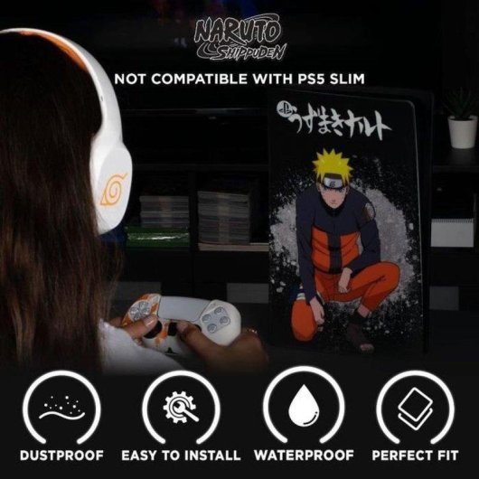 Funda de silicona Konix Naruto Shippuden PS5 anti-golpes y anti-rayones