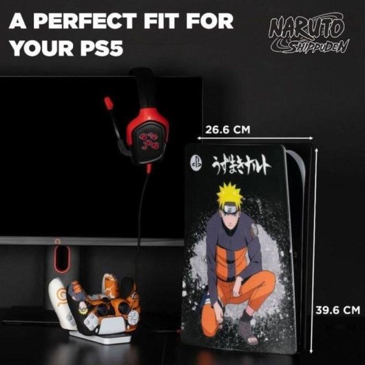 Funda de silicona Konix Naruto Shippuden PS5 anti-golpes y anti-rayones