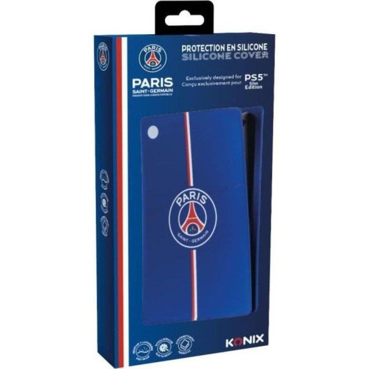 Funda Silicona Konix PSG PlayStation 5 Slim Azul Antigolpes Antirayaduras