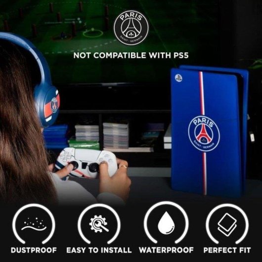Funda Silicona Konix PSG PlayStation 5 Slim Azul Antigolpes Antirayaduras