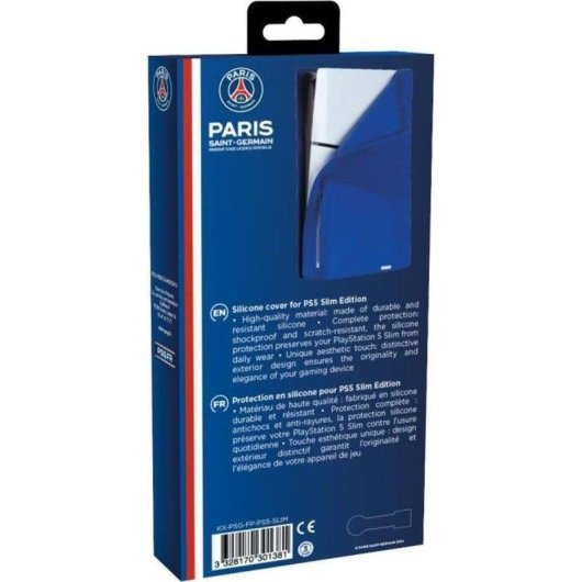 Funda Silicona Konix PSG PlayStation 5 Slim Azul Antigolpes Antirayaduras