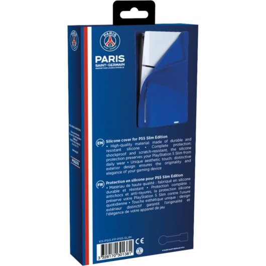 Funda Silicona Konix PSG PlayStation 5 Slim Azul Antigolpes Antirayaduras