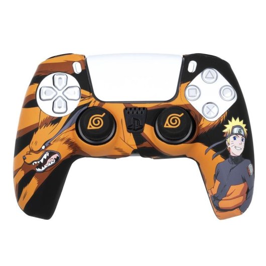 Funda de silicona Konix Naruto DualSense PS5 Negro Gris Naranja