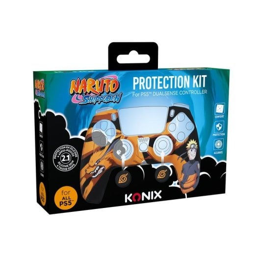 Funda de silicona Konix Naruto DualSense PS5 Negro Gris Naranja