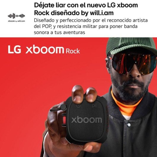 Altavoces LG xboom Rock portátil Bluetooth 6 W IP67 rojo