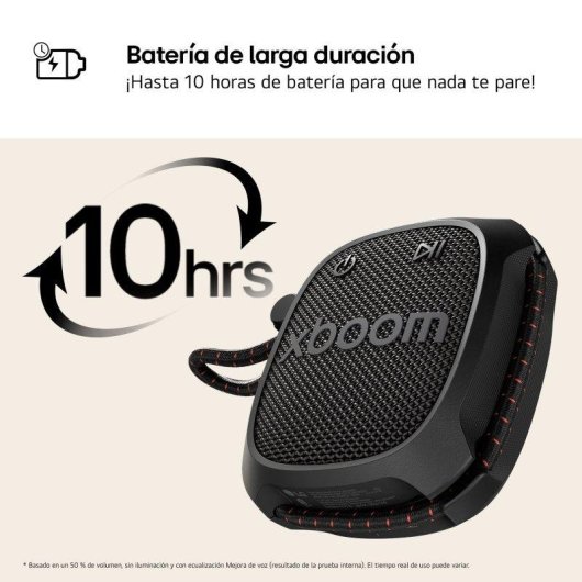 Altavoces LG xboom Rock portátil Bluetooth 6 W IP67 rojo