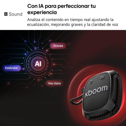 Altavoces LG xboom Rock portátil Bluetooth 6 W IP67 rojo