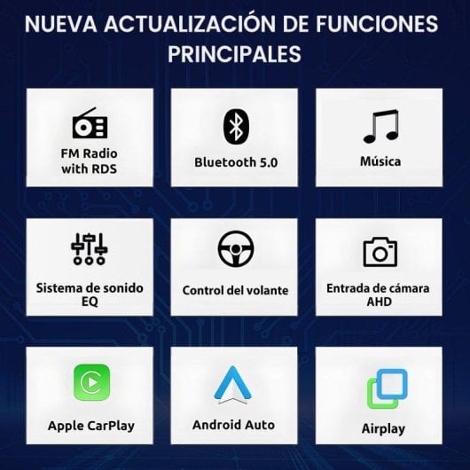 Autoradio Junsun 7" Linux CarPlay Android Auto Wi-Fi Bluetooth Plateado