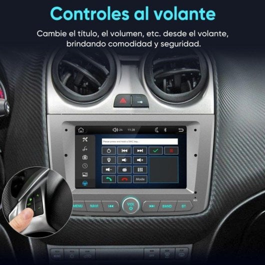 Autoradio Junsun 7" Linux CarPlay Android Auto Wi-Fi Bluetooth Plateado