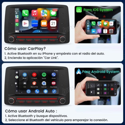 Autoradio JUNSUN 7 IPS 2+64GB Android 15 CarPlay Android Auto GPS