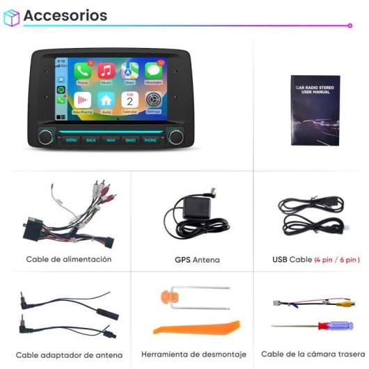 Autoradio JUNSUN 7 IPS 2+64GB Android 15 CarPlay Android Auto GPS