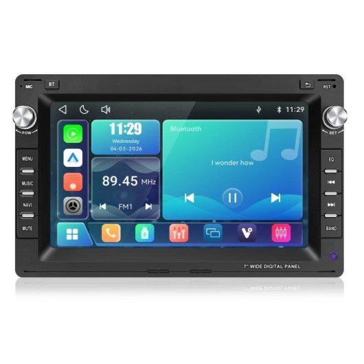 Autorradio JUNSUN 7" Linux con CarPlay y Android Auto para VW Polo 9N, Golf MK4 y Passat B5